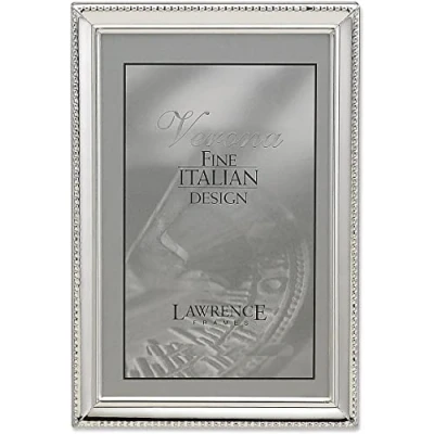 Immagine di Lawrence Frames Polished Silver Plate 8 30,5 cm di Cornice, Bead Border Design