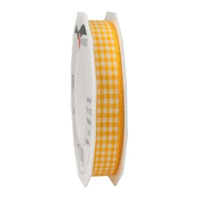 Immagine di Präsent Vichy Nastro a quadretti, 15 mm, 20 m, colore: Giallo