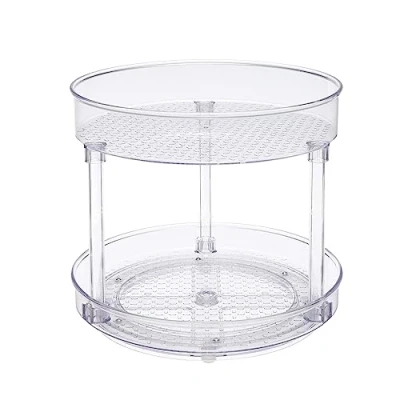 Immagine di Amazon Basics Lazy Susan, organizer trasparente girevole con 2 ripiani 23 cm