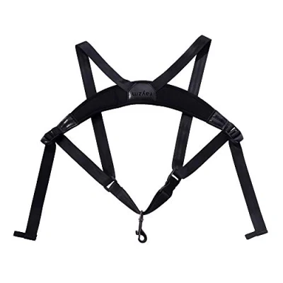 Immagine di Rayzm tracolla per sassofono adulti e bambini, cinturino in neoprene (SBR) memory foam a doppia Sax, regolabile imbottita sax alto/tenore/soprano/baritono