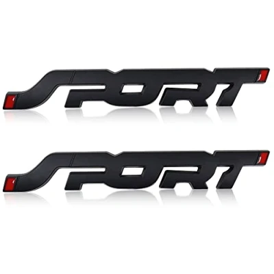 Immagine di 2Pcs Decorazione Autoadesivo per Decalcomanie Auto in Metallo Stile Sport 3D, Adatto la Maggior Parte dei Modelli di (nero)