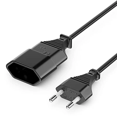 Immagine di deleyCON 2m Cavo Elettrico Prolunga di Rete Estensione Connettore Tipo C Presa Euro su Spina TV PC Computer Monitor Beamer Elettrodomestici Lampade Bianco