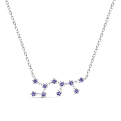 Immagine di Amberta Collana Costellazione in Argento Sterling 925 con Pietra Natale Zirconi per Donna Zodiaco Zirconi: Sagittario Tanzanite Simulata