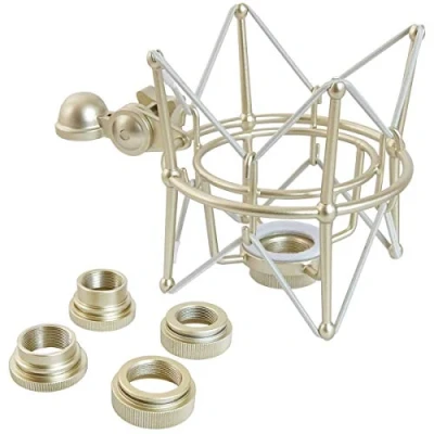 Immagine di Keepdrum MS088SV argento ragno elastica per microfono Supporto microfoni Rode NT1 A Podcsater Procaster