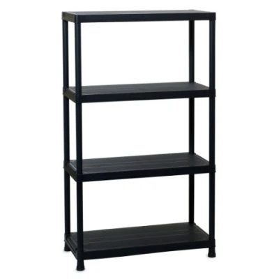 Immagine di Toomax scaffale a 4 ripiani in plastica universal 84 4, colore nero, dimensioni 80x40x138h cm