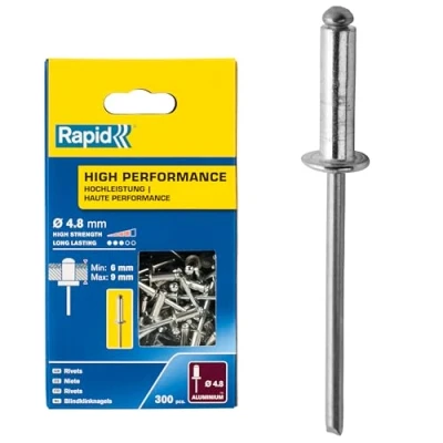 Immagine di Rapid rivetti High Performance Ø4.8 x 12 mm. Confezione grande da 300 pezzi.