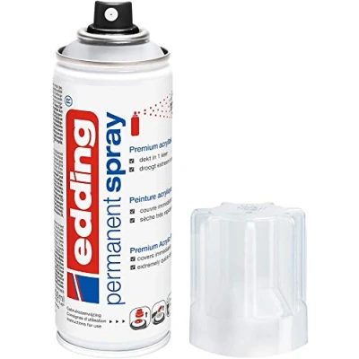 Immagine di edding 5200 Spray Permanente Lacca Trasparente, Transparente Lucido, 200 Ml, Vernice Acrilica Fissante Lucida, per Sigillare e Proteggere La Vernice, Smalto Acrilico Trasparente