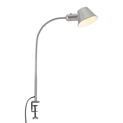 Immagine di BRILONER lampada a pinza flessibile, da scrivania regolabile, interruttore levetta, 1x presa E27 max. 10 watt, cavo incluso, cromo opaco, 65 cm