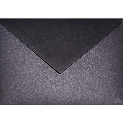 Immagine di Netuno 100 buste da lettera nero perlato formato C6 114x 162 mm 120g Aster Metallic Black perlate colorate effetto perlescente di lusso per partecipazioni biglietti auguri invito