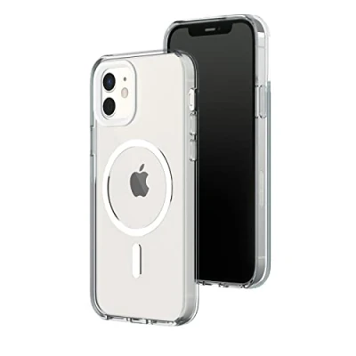 Immagine di RhinoShield Clear Case Compatible with Magsafe for [iPhone 12/12 Pro] Superior magnetic, Advanced Yellowing Resistance,Crystal Clear, Protective and Customizable Phone White Camera Rim