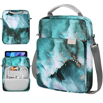 Immagine di TiMOVO 9 11&quot; Borsa per Tablet iPad 10a Gen. 10.9&quot;, 9a/8a/7a 10.2&quot;, Air 11/Air 5a/4a Galaxy Tab A9+/A9 Plus 11&quot;, Blu Pavone Setoso