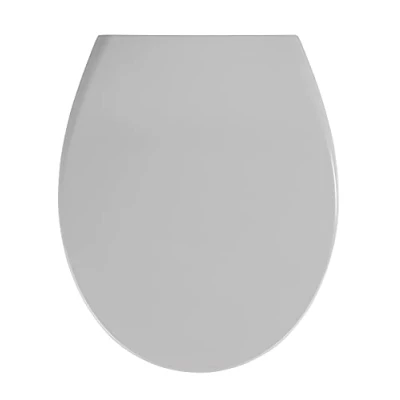 Immagine di Wenko Sedile WC Samos Concrete Grey, copriwater igienico con abbassamento, Attacco Fix Clip, in Duroplast Antibatterico, Grigio