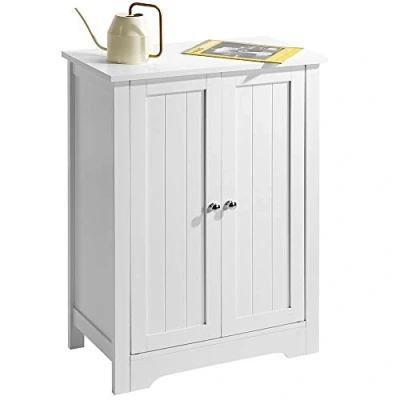 Immagine di BAKAJI Mobiletto Armadietto per Bagno 2 Ante con 3 Ripiani Interni Mobile Armadio in Legno MDF Colore Bianco Dimensione 60 x 30 80 cm
