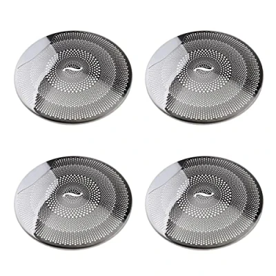 Immagine di YINETTECH 4 coperture per altoparlanti audio auto, compatibili con Mercedes Benz E/C/GLC Classe W213 W205, accessori interni in acciaio inox argento brillante