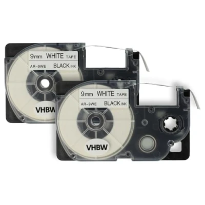 Immagine di vhbw 2 x Cassetta Nastro Cartuccia 9mm per Casio CW L300, KL 100E, 120, 1500, 200E, 300, 60 sostituisce XR 9WE1, 9WE.