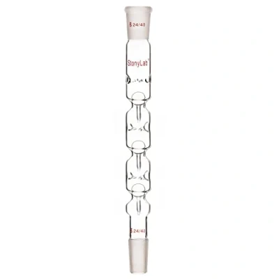 Immagine di stonylab Colonna di Distillazione, Snyder per Concentrato in Vetro Borosilicato a 3 Sezioni con 24/40 Giunti, Lunghezza Totale 300 mm
