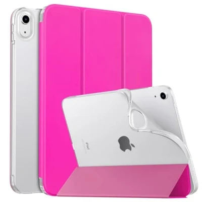 Immagine di MoKo Custodia Protettiva Compatibile con iPad 10a Generazione 10,9 Pollici 2022, Cover in TPU e Pelle PU Chiusura Magnetica, Sostegno, Auto Riattivazione/Standby, Pitaya Rosso