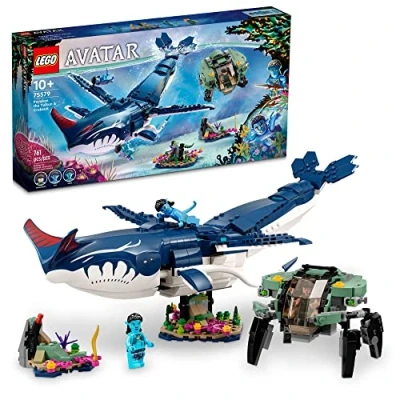 Immagine di LEGO Avatar Tulkun Payakan e Crabsuit, Sottomarino Animale Giocattolo di Pandora Simile alla Balena dal Film La Via dell&#039;Acqua, Giochi d&#039;Avventura per Bambini Bambine da 10 Anni, Idea Regalo 75579
