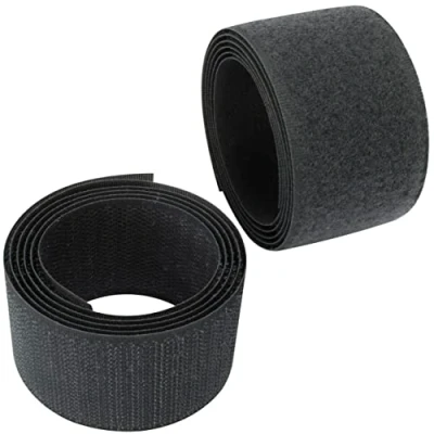 Immagine di Aerzetix C65994 Nastro/rotolo di scratch 40mm 1 metro auto aggrappante organizer/fermacavo striscia aggancio sacchetto indumento cinghia colore: grigio scuro in poliammide e poliestere