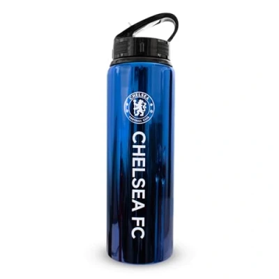 Immagine di Hy Pro Borraccia UV in alluminio con licenza ufficiale Chelsea F.C, 750 ml, cannuccia pieghevole integrata, finitura neocromatica, a prova di perdite, leggera, senza BPA, Barca, Blues