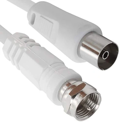 Immagine di 1aTTack cavo per antenna satellitare coassiale connettore F da maschio a femmina, doppia, tripla o quadrupla schermatura, 75 db/85 db/100 db/110 db/120 db/125 db