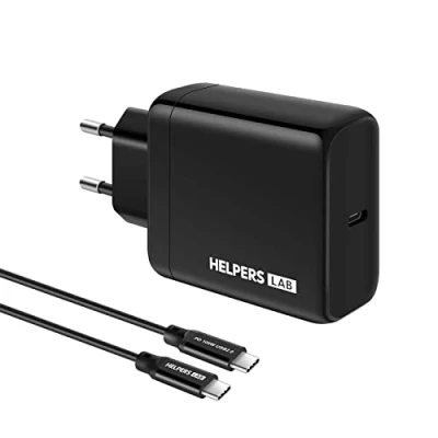 Immagine di Helpers lab GaN 65W Caricatore USB C Alimentatore PD PPS Compatibile con HP Spectre Envy X360, MacBook Pro, ASUS, Acer, dell, Xiaomi Air, Huawei Matebook, Thinkpad,Yoga, Galaxy S20 e Altro
