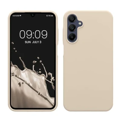 Immagine di kwmobile Cover per Samsung Galaxy A15 5G Custodia Back Case Smartphone in Silicone TPU Protezione Gommata crema matt
