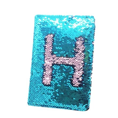 Immagine di Exerz EXNTA5 Taccuino di Paillettes Reversibile/Rivista, Diario della Sirena/Blocco Note Magico, per Ufficio/Scuola/Fare Regali. alla Moda da Possedere, Comodo Trasportare Teal/Rosa