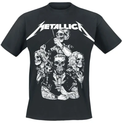 Immagine di Metallica S&amp;M2 Skull Tux Uomo T Shirt Nero S 100% Cotone Regular