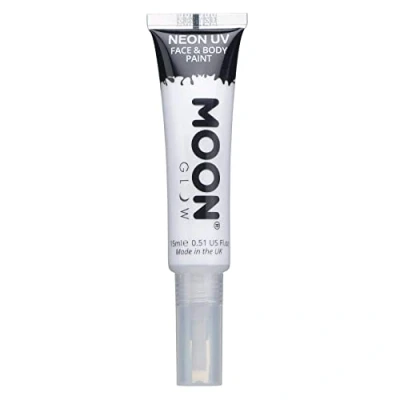 Immagine di Moon Glow Vernice UV neon per viso e corpo con applicatore a pennello, Bianco, 15 ml (confezione da 1)
