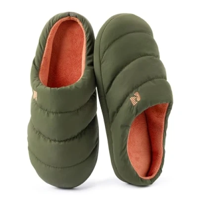 Immagine di RockDove Pantofola da Campeggio Uomo con Schiuma Memory e Imbottita in Piuma, 46/47 EU, Verde Cacciatore
