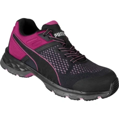 Immagine di PUMA Safety Define WNS Low Scarpe da lavoro S1P ESD HRO SRC con cappuccio in fibra di vetro, antiscivolo, senza metallo, vegan donna, nero/rosa, 37 EU