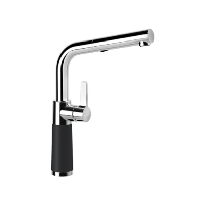 Immagine di SCHOCK Miscelatore SC540 Canna Alta Dritta con Doccia Estraibile, Base Rivestita in ®Cristadur Premium Bianco Puro, h323mm