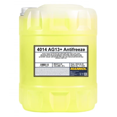 Immagine di MANNOL AG13+ Advanced MN4014 20 Antigelo G13 giallo AUDI: Q5, A3 Sportback, A4 B8 Avant, VOLKSWAGEN: Golf 7, Polo V Hatchback, Touran I