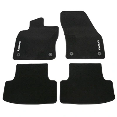 Immagine di Skoda 57b061270 Prestige Set tappetini Premium Velluto 4 X Tessuto Nero con karoq Scritta