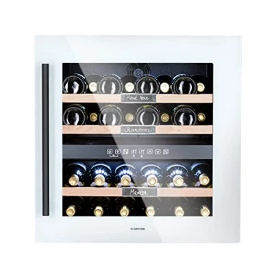 Immagine di KLARSTEIN Cantinetta Vino Design, Refrigerata a Zona Doppia per Rosso, Bianco e Birra, Controlli Touch, Frigo Esterno/Interno, 5 22C, 85L, 36 Bottiglie