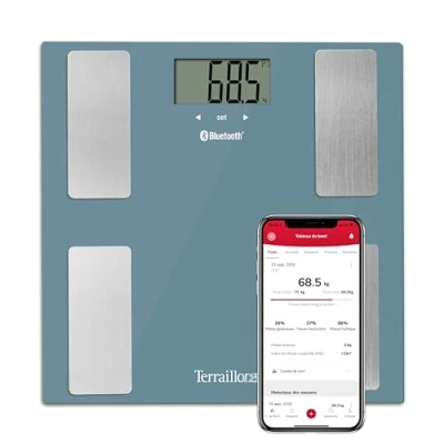 Immagine di TERRAILLON Smart Connect Bilancia connessa Impedenziometro Bluetooth low energy Indice di massa corporea (BMI) 8 utenti Portata 160 Kg