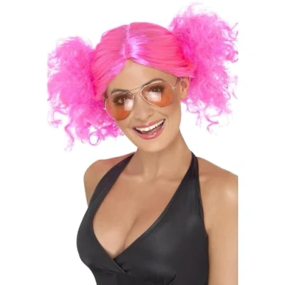 Immagine di SMIFFYS Parrucca con code di cavallo anni &#039;80, rosa