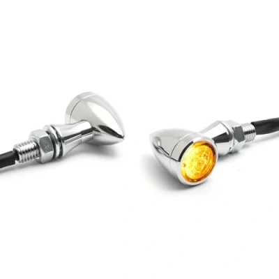 Immagine di Dock66 Motorcycle Parts Micro Bullet LED freccia cromata, ECE