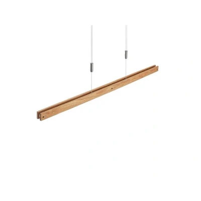 Immagine di Lampada LED a sospensione in legno Lindby Alimara, legno, lunghezza 138 cm