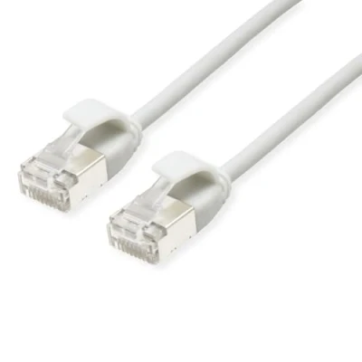 Immagine di Roline 21.15.1699 RJ45 cavo di rete, patch CAT 6A U/UTP 0.30 m Bianco non schermato, Privo alogeni, Ritardante fiamma 1 pz.