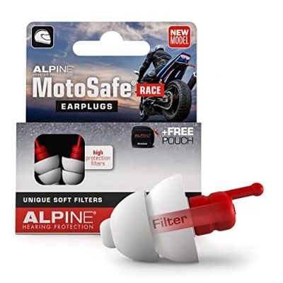 Immagine di Alpine MotoSafe Race Tappi da Gara Escursioni Previeni i danni alle orecchie quando guidi la moto Senti rumori della strada Materiale comodo ipoallergenico Riutilizzabili