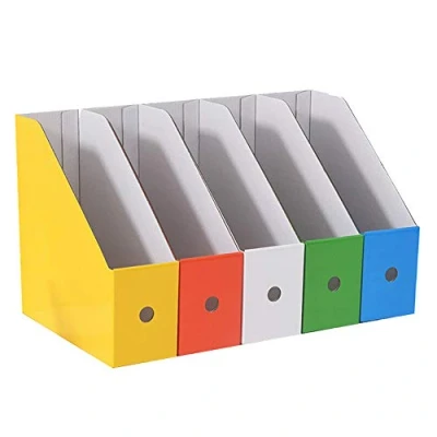 Immagine di Portariviste per Documenti, 5 Pezzi in Cartone, A4 Cartone Portariviste, Porta Riviste, la Scuola Dormitorio Ufficio Cancelleria Domestica Forniture Archiviazione di File