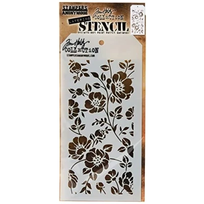 Immagine di Stampers Anonymous Tim Holtz Doodle Stencil, Trasparente, Materiale Sintetico, Transparent, 28.3 x 11.4 0.1 cm