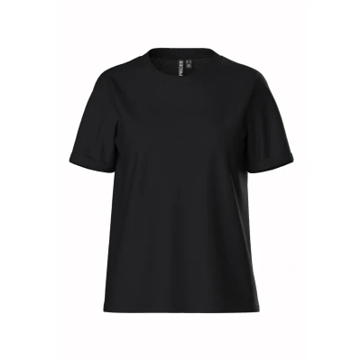 Immagine di Pieces CRIA FOLD UP Solid TEE Tshirt basic, Donna, Taglia: Small, Black