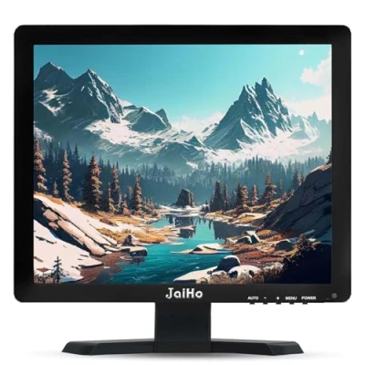 Immagine di JaiHo Monitor da 15 Pollici LCD Schermo 1024x768 Risoluzione TFT Desktop, HDMI a Colori con HDMI/VGA/BNC/AV per PC Camera DVR,CCTV, Telecamera di Sicurezza, Nero