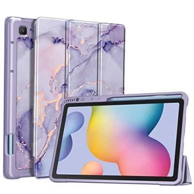 Immagine di FINTIE custodia sottile per Samsung Galaxy Tab S6 Lite da 10,4 pollici modello 2022/2020 (SM P610/P613/P615/P619) con supporto penna S integrato, posteriore in morbido TPU Smart Stand
