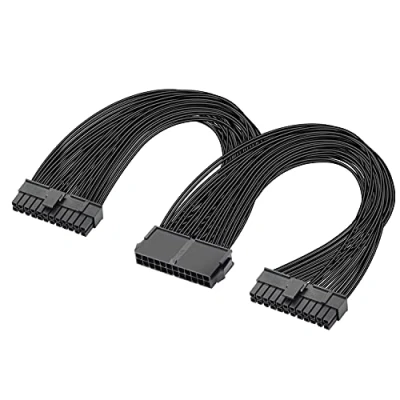 Immagine di GELRHONR cavo adattatore per scheda madre ATX a 24 pin alimentazione doppia, (20 + 4) di prolunga PSU da femmina maschio Y Splitter 1Ft