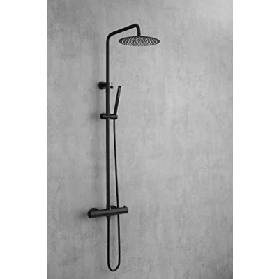 Immagine di AIYA Bath Colonna Doccia in Acciaio Inossidabile con Miscelatore Sistema Completo Funzione Anticalcare Design Moderno per Bagno Elegante Nero