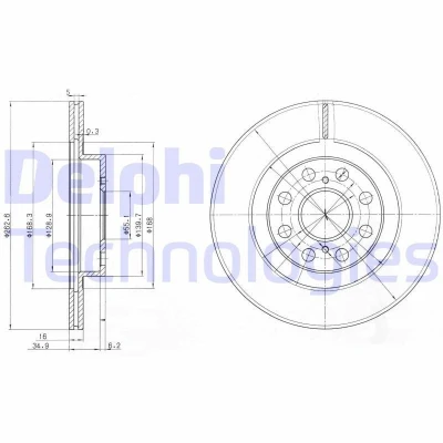 Immagine di DELPHI BG3825 Disco freno 263 16 4 ventilato Oleato non trattato senza cuscinetto ruota, anello sensore ABS TOYOTA: MR2 III Cabrio
